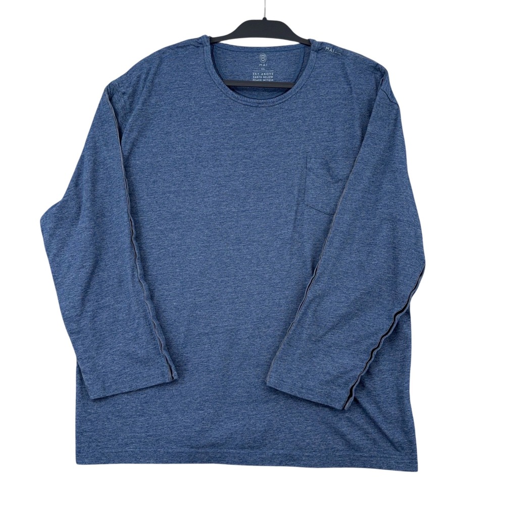 MAI We Care Adaptive Snap Long Sleeve Pocket Shirt Mens XXL Heather‎ Blue